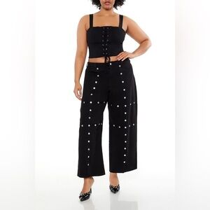 NWT - F21 Plus Size Studded High-rise Pants - Size 1X